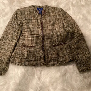 J.H. Collectibles Tweed Jacket, Size 10P, Color Multi Colored